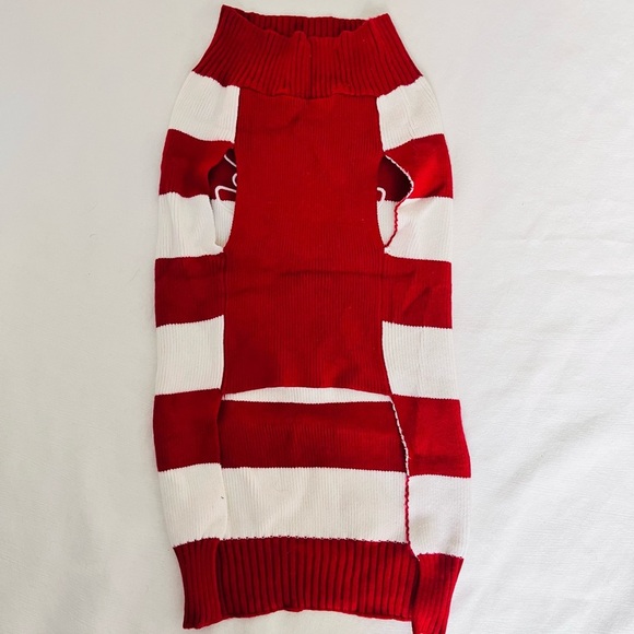 Christmas dog reindeer Red and White Dog Sweater - Picture 3 of 5